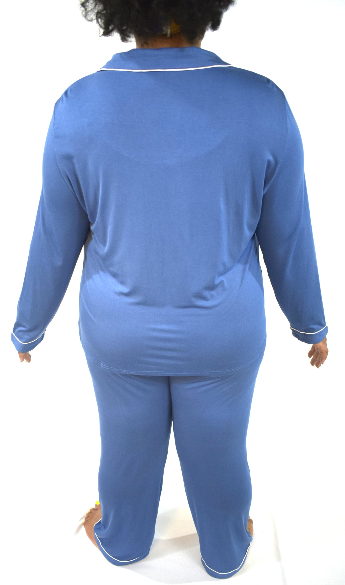 Teigan 2 PC Long Sleeve Pajama Set with Pockets- Blue